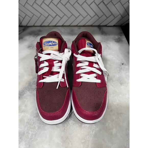 Nike Air Jordan 1 Low GS PB&J Peanut Butter Jelly HF3202-200 5Y Burgundy White - Picture 3 of 15
